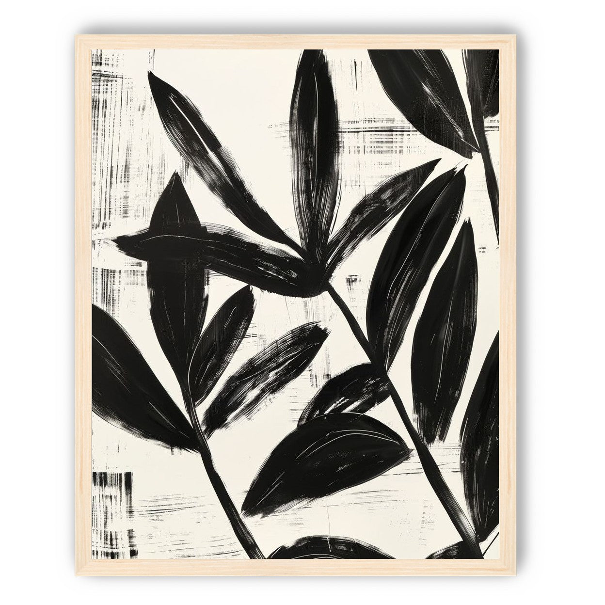 Black leaves on white grain