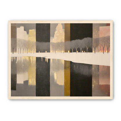 City lights in winter water