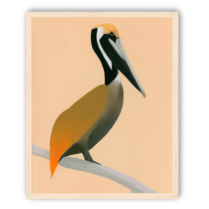 Pelican in peach light