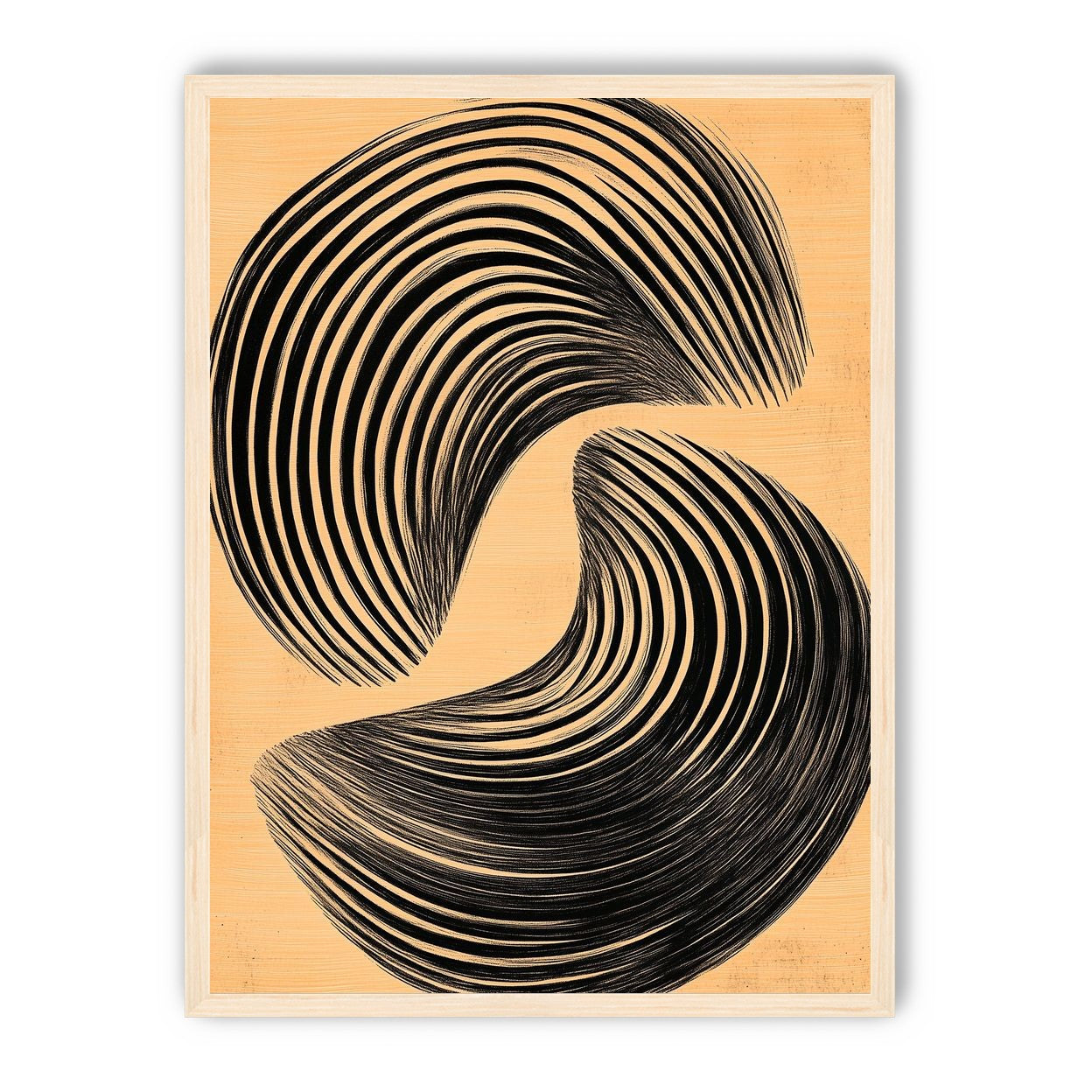 Black spiral on tan ground