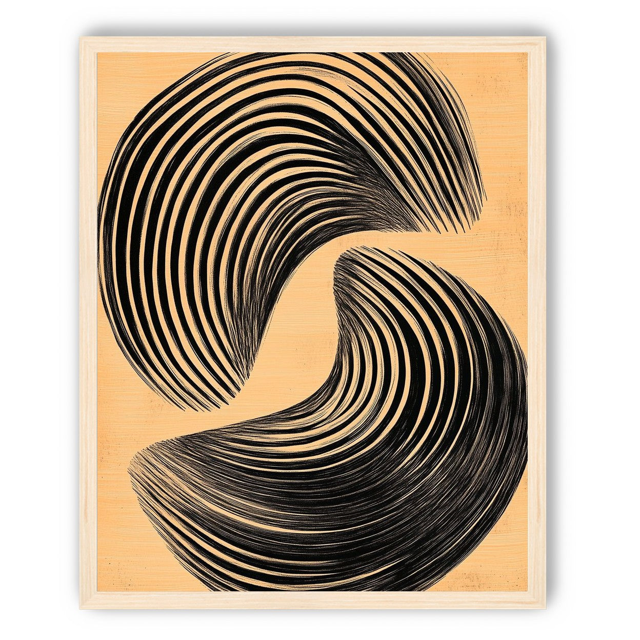 Black spiral on tan ground