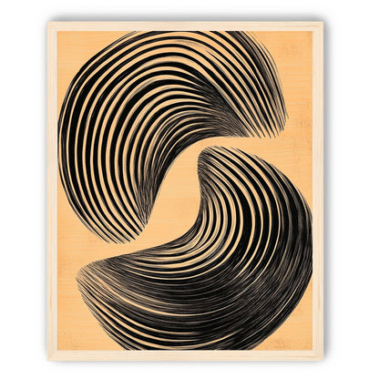 Black spiral on tan ground