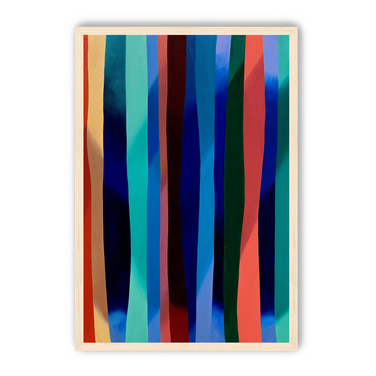 Blue shadow under bright stripes