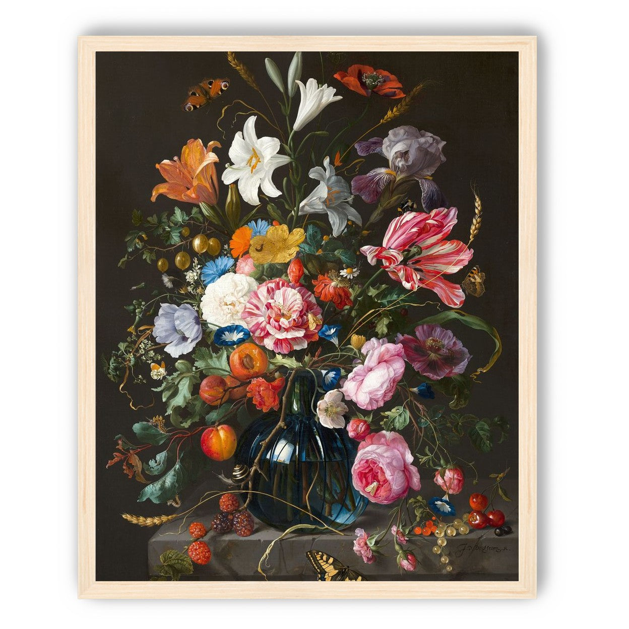 Butterflies over the blue vase