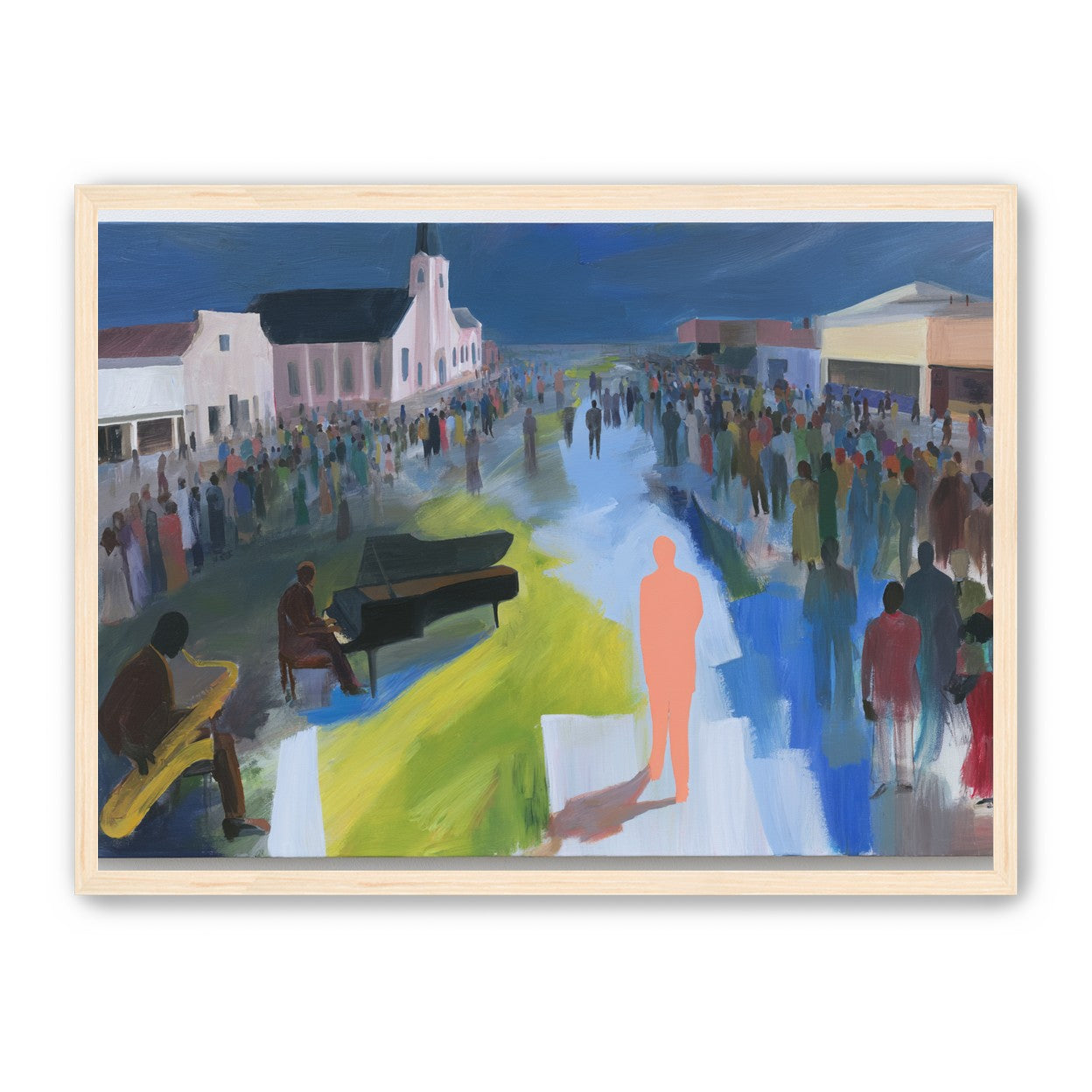 Crowd around the musicians