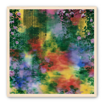 Blossoms over rainbow glass