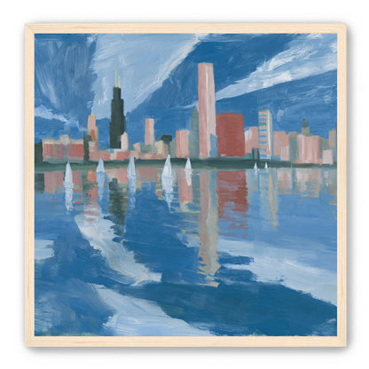 Sailboats before the mirrored skyline