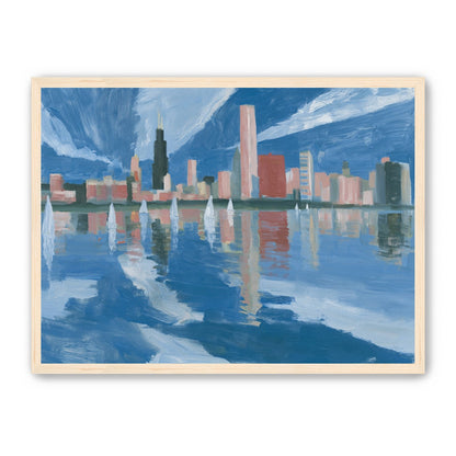 Sailboats before the mirrored skyline