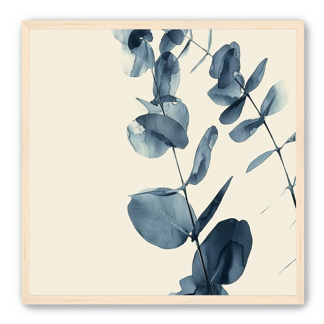 Blue eucalyptus on paper
