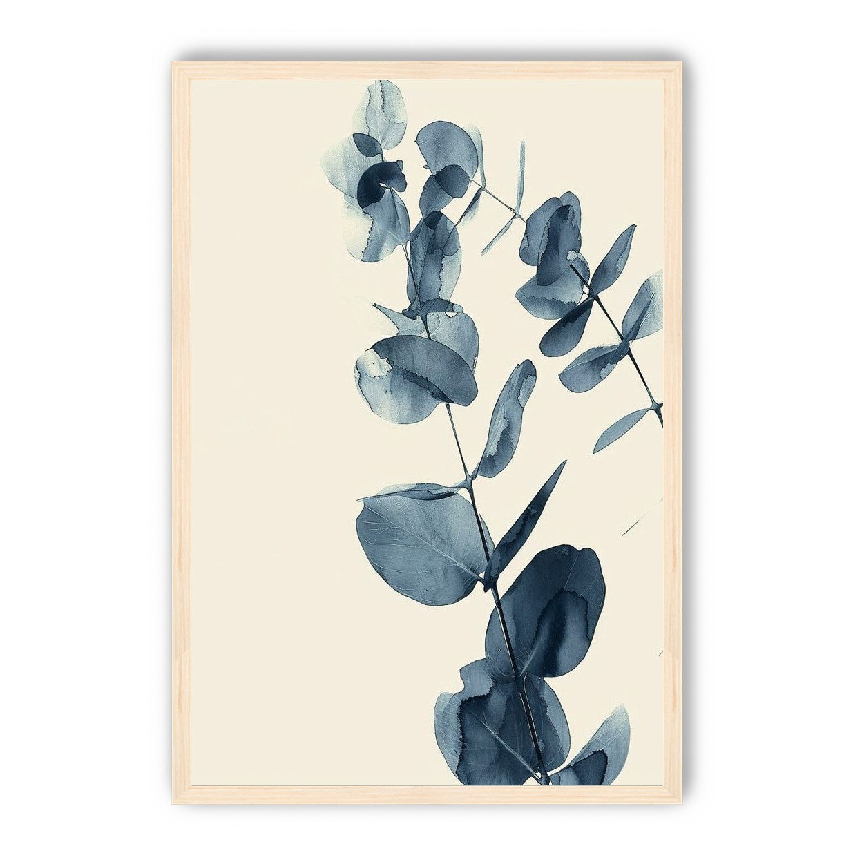 Blue eucalyptus on paper