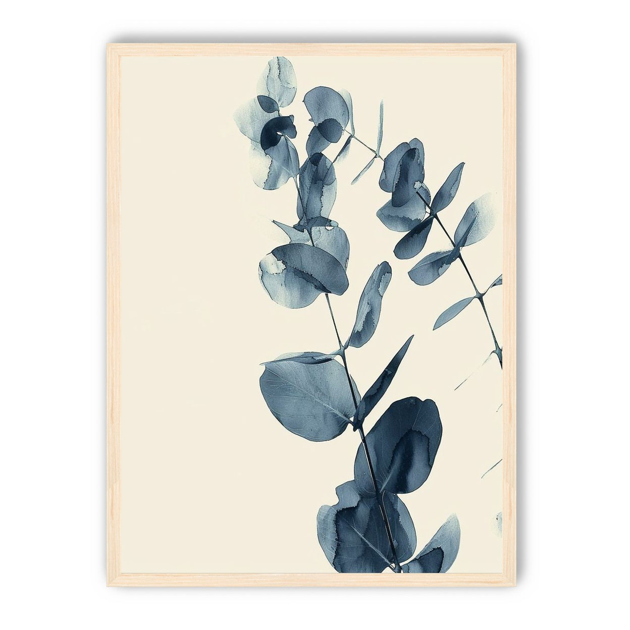Blue eucalyptus on paper