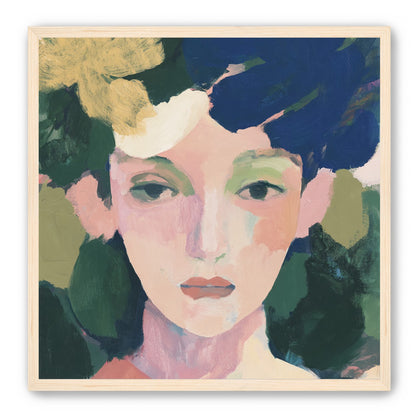 Portrait with pale flower