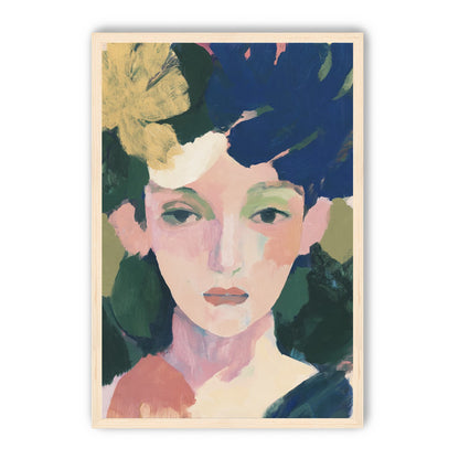 Portrait with pale flower