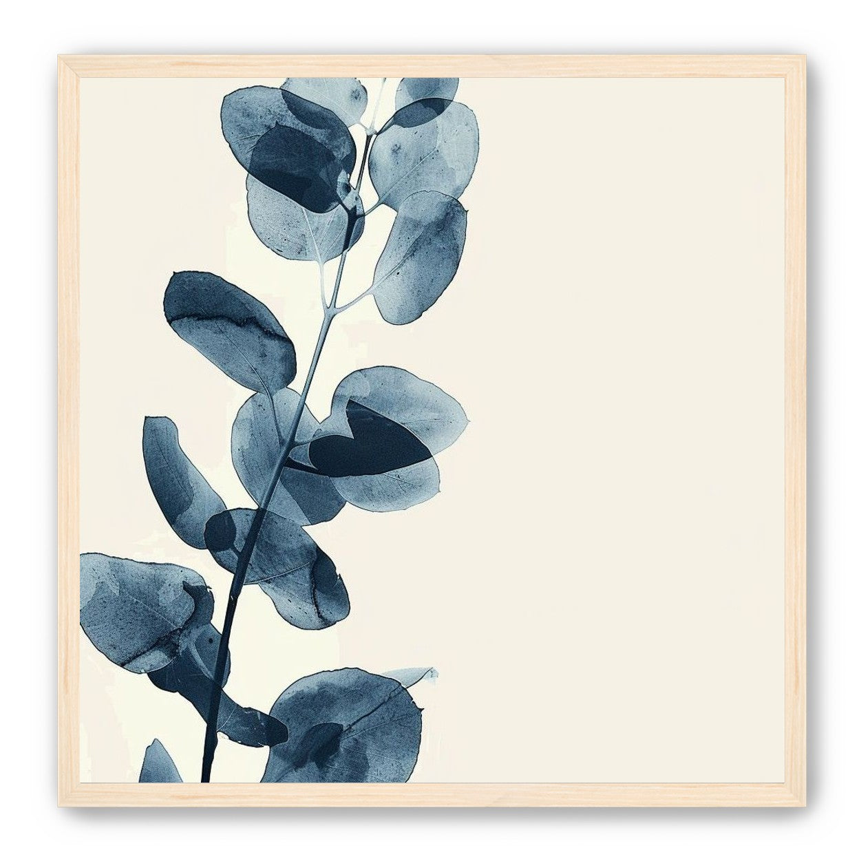 Blue leaves on pale air