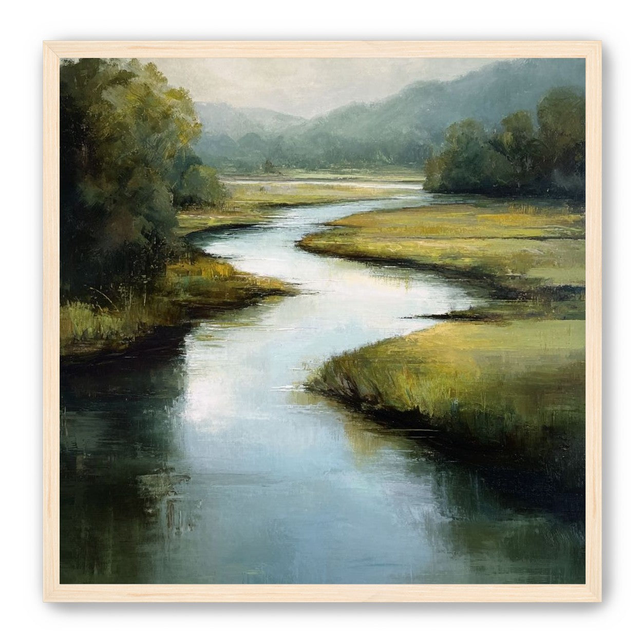 Pale sky in the river