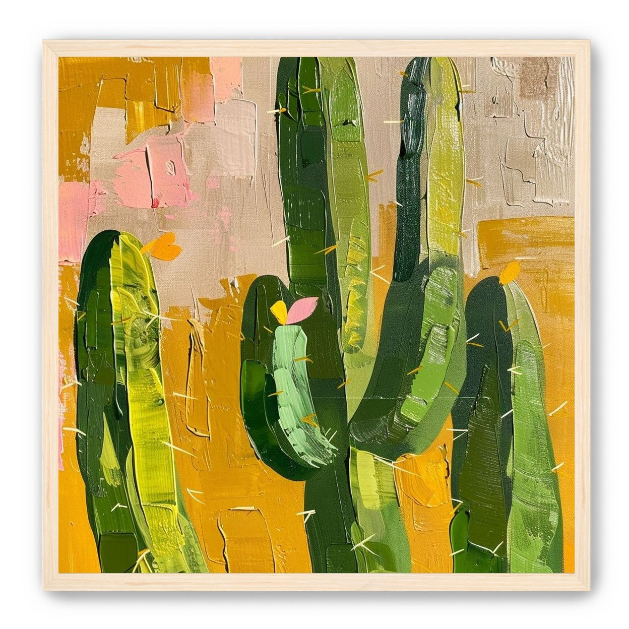 Cactus forms within ochre field
