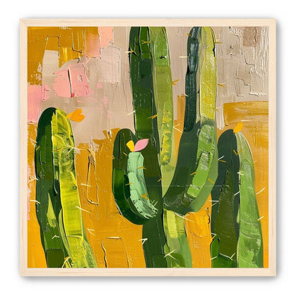 Cactus forms within ochre field