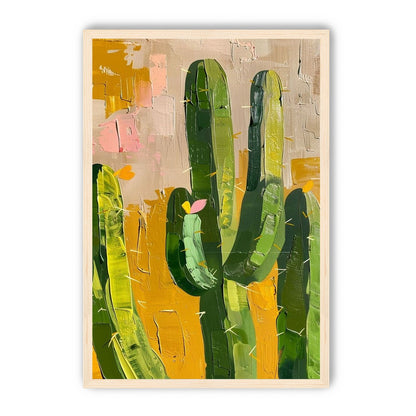 Cactus forms within ochre field