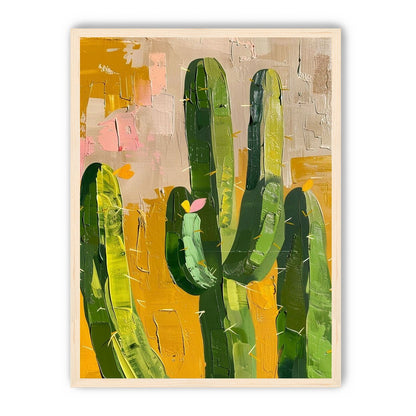 Cactus forms within ochre field