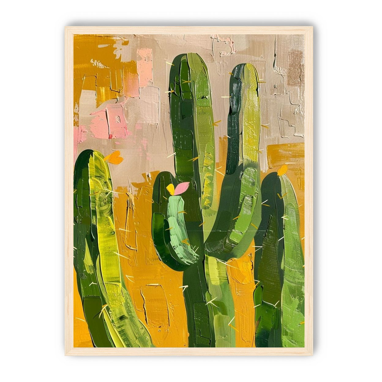 Cactus forms within ochre field