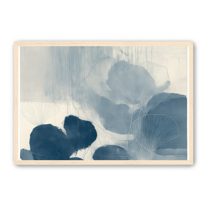 Fan leaves in blue wash