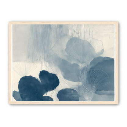 Fan leaves in blue wash