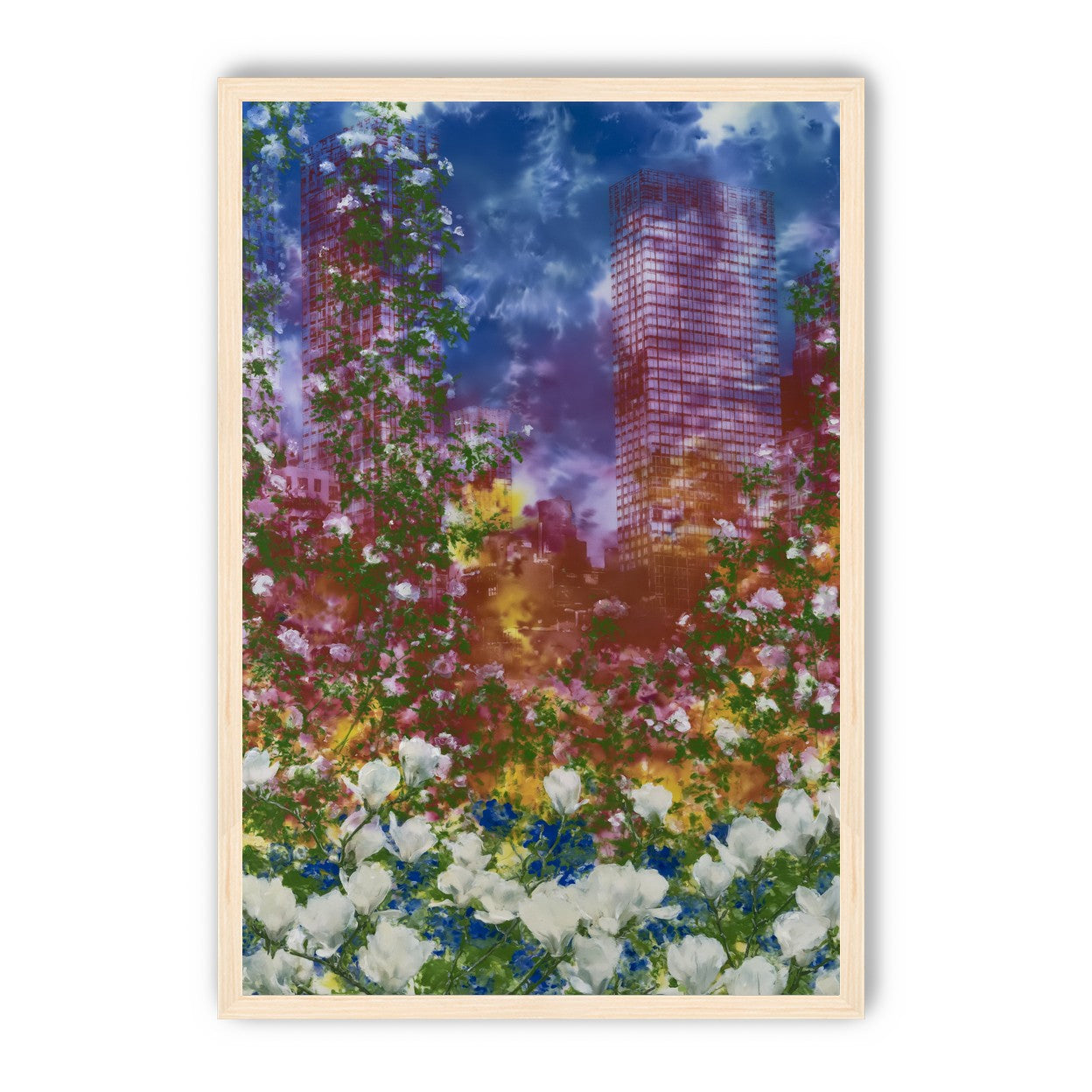 Flowers before storm towers