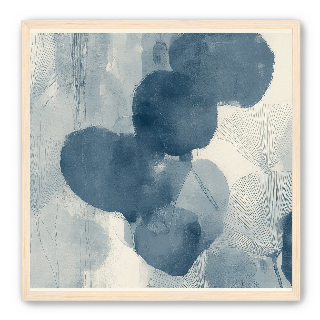 Dark leaves among pale fans