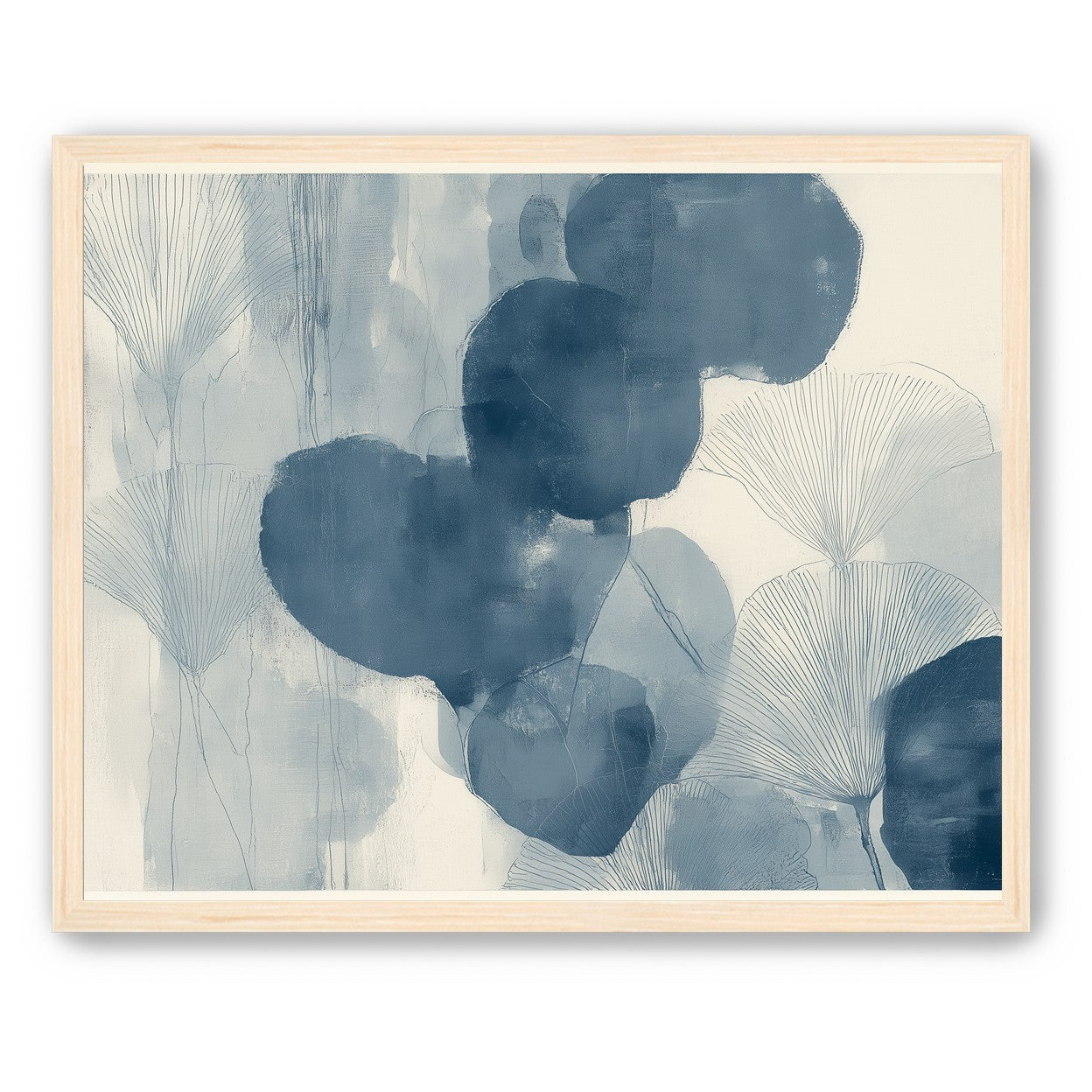 Dark leaves among pale fans