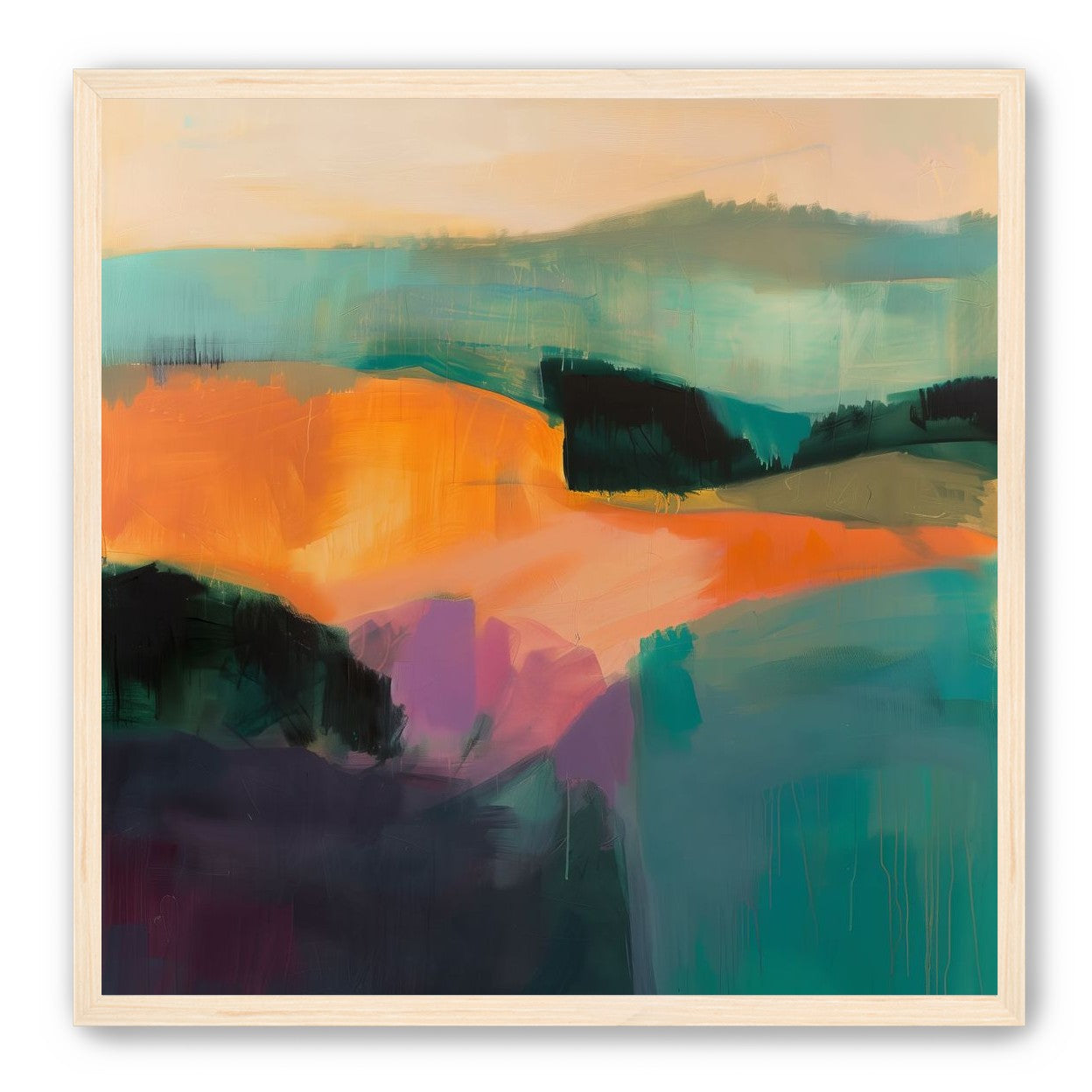 Teal Pressed Against Orange