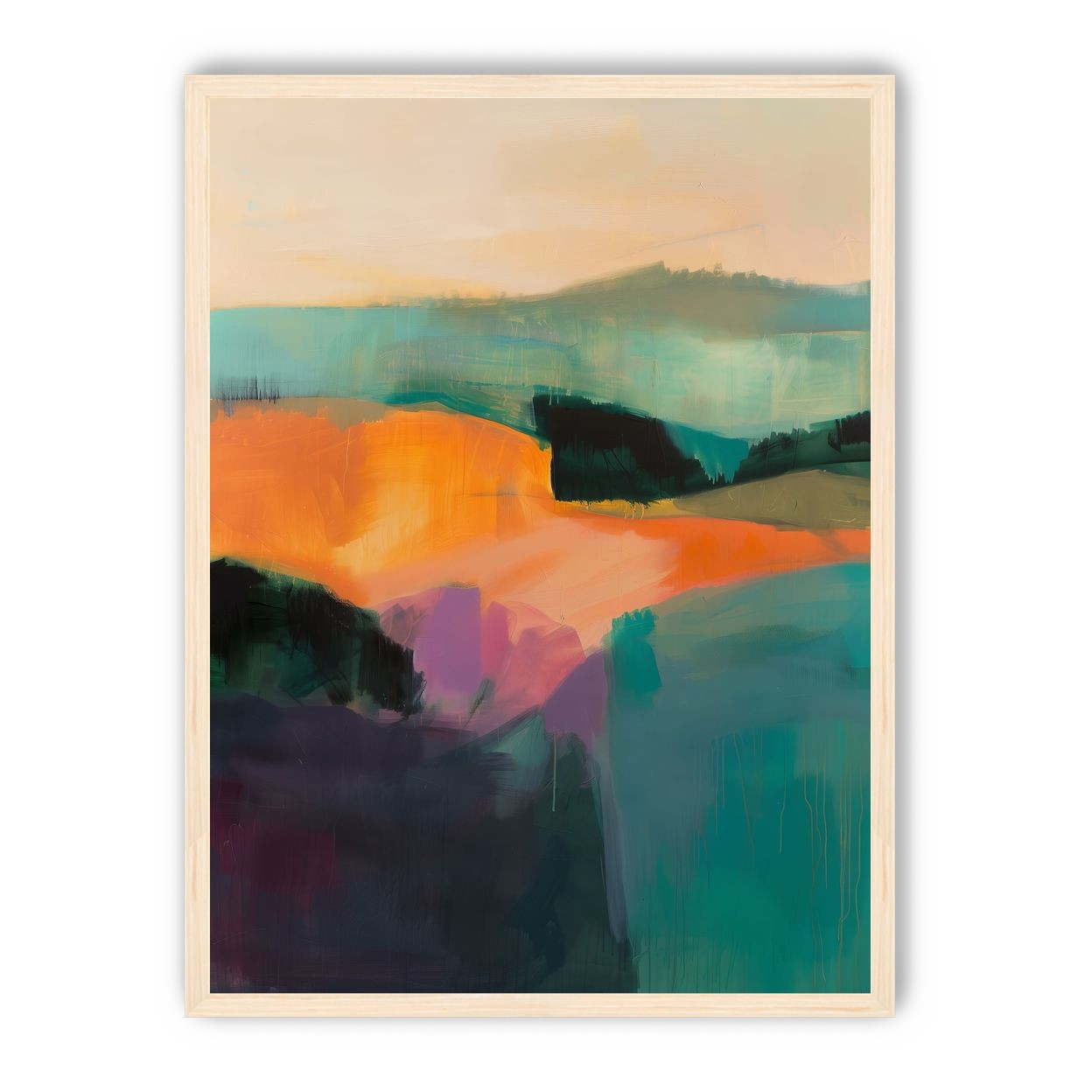 Teal Pressed Against Orange