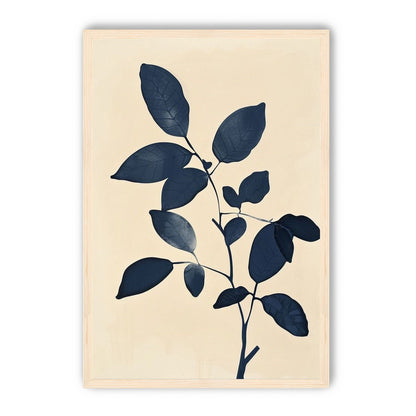 Indigo leaves on cream