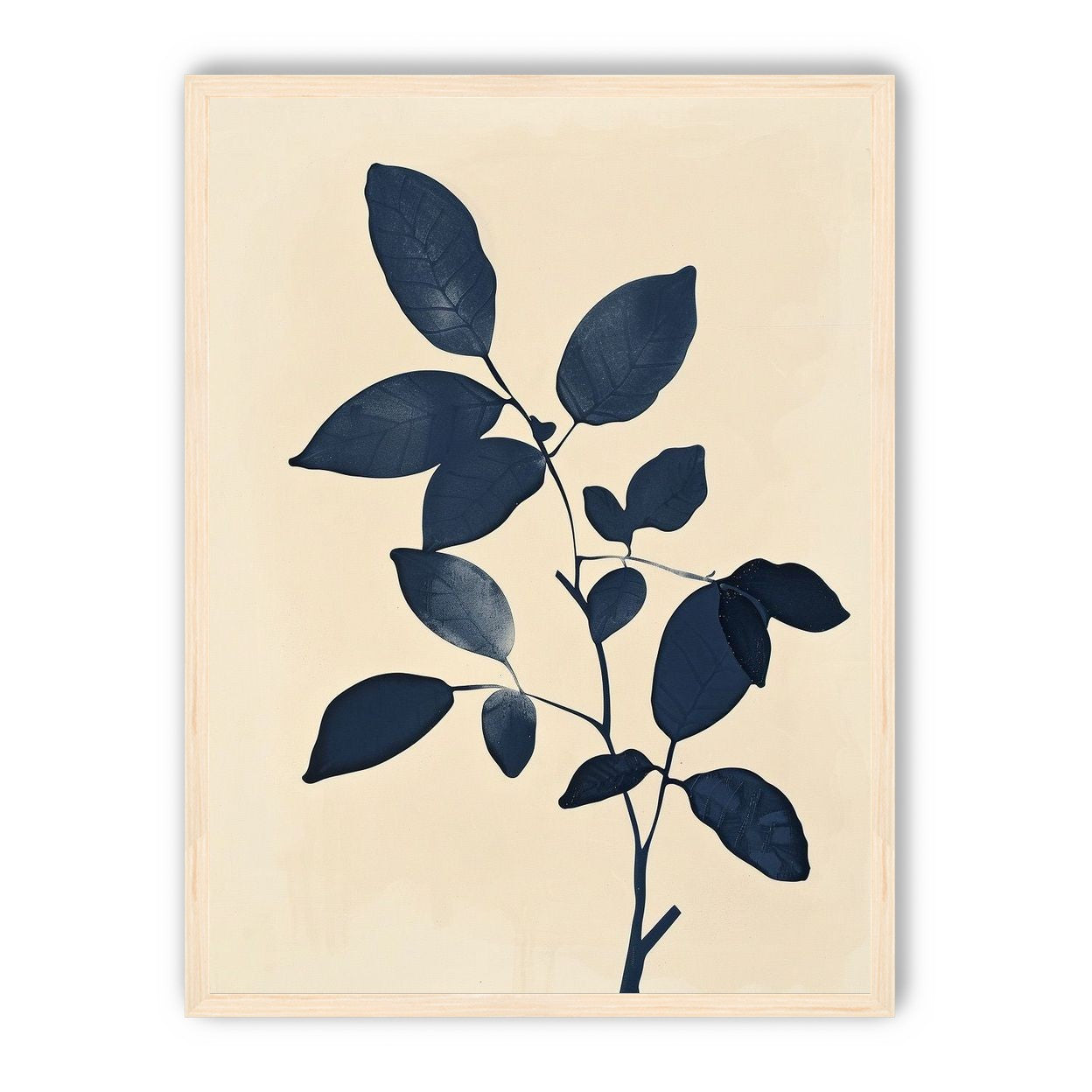 Indigo leaves on cream