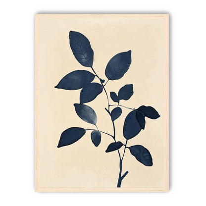 Indigo leaves on cream