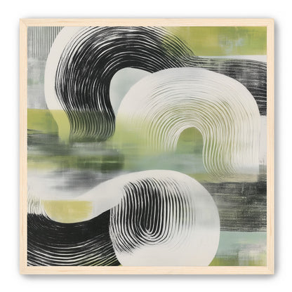 Curved bands across green fields