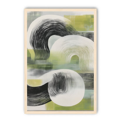 Curved bands across green fields
