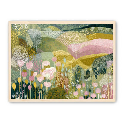 Patterned hills in bloom