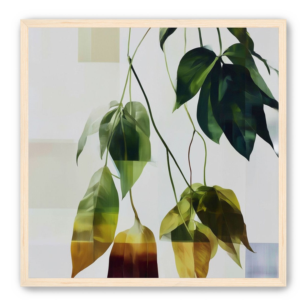 Green fading into amber leaves