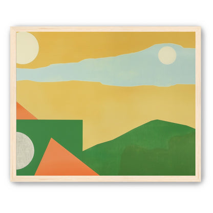 Two suns in yellow sky