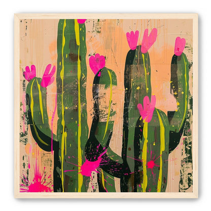 Pink blooms on cacti