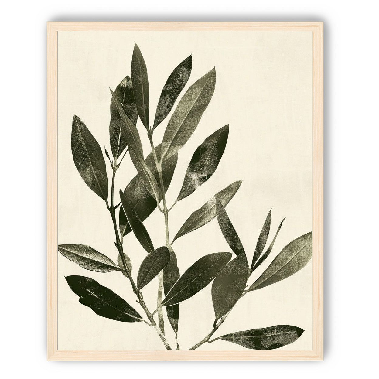 Dark leaves on pale field
