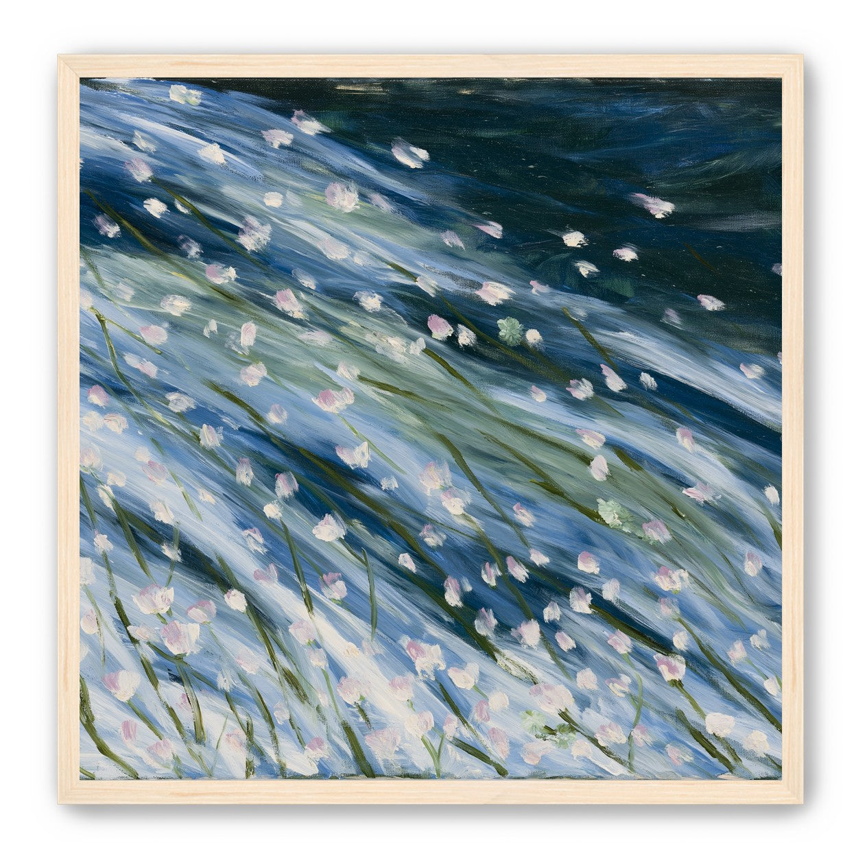 Flowers in a blue rush