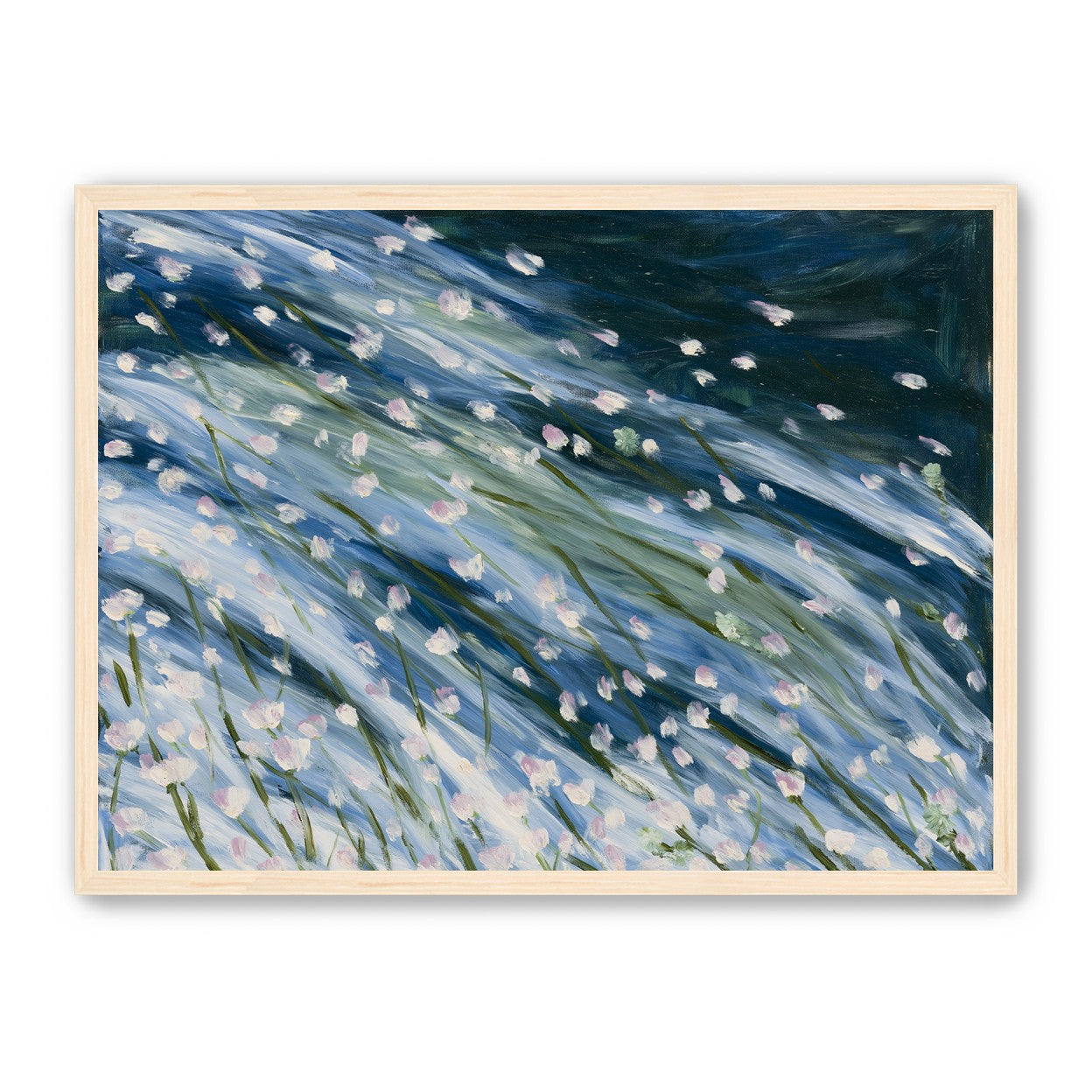 Flowers in a blue rush