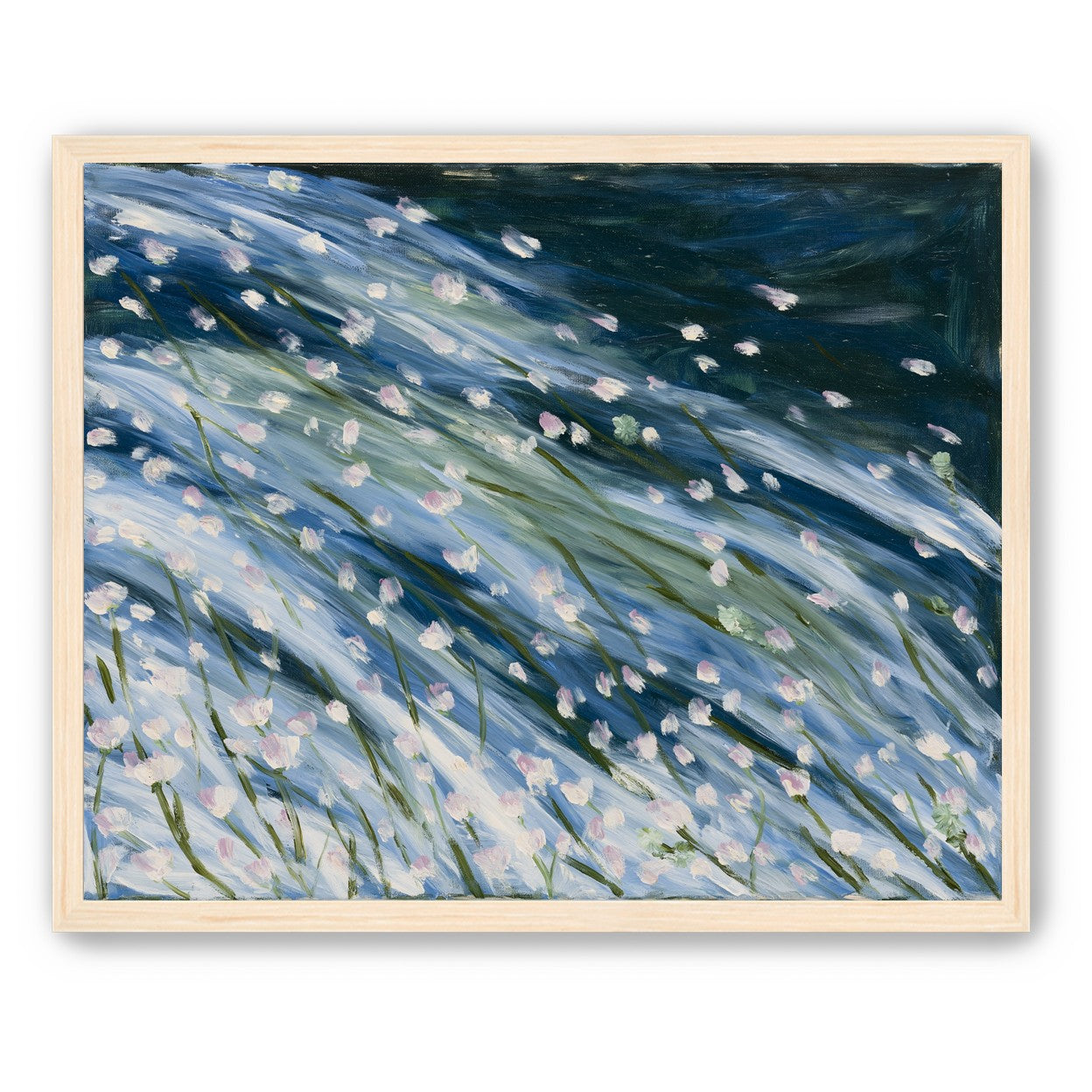 Flowers in a blue rush