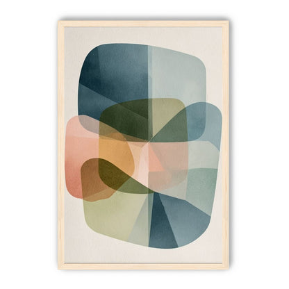 Muted blues folding through peach