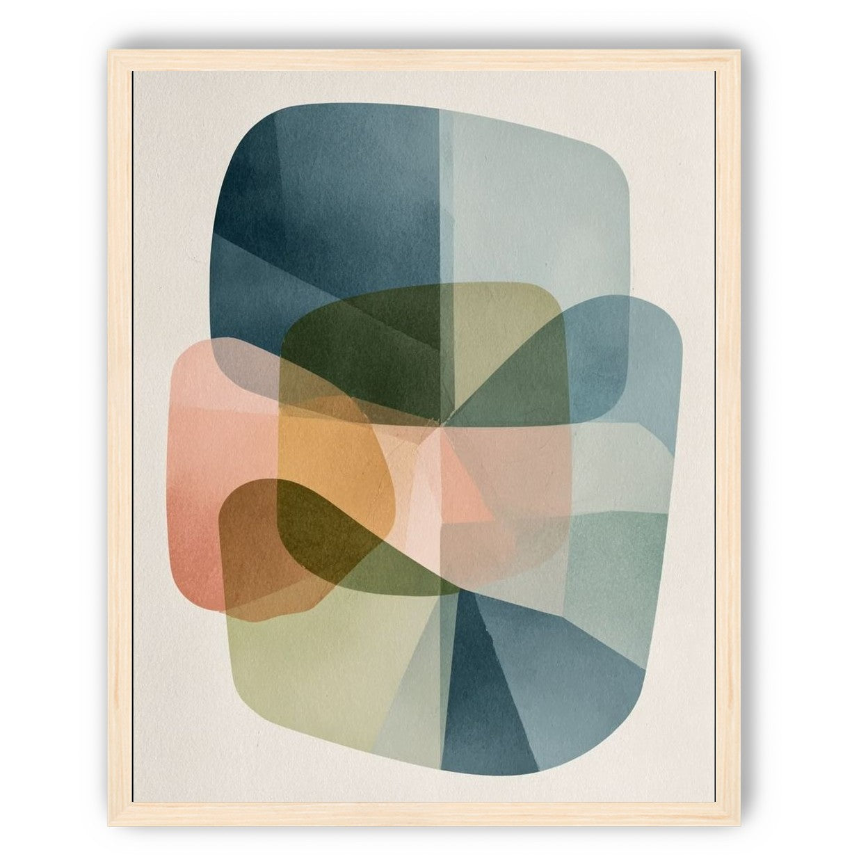 Muted blues folding through peach