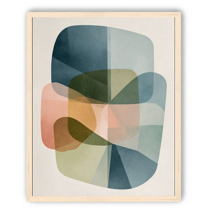 Muted blues folding through peach