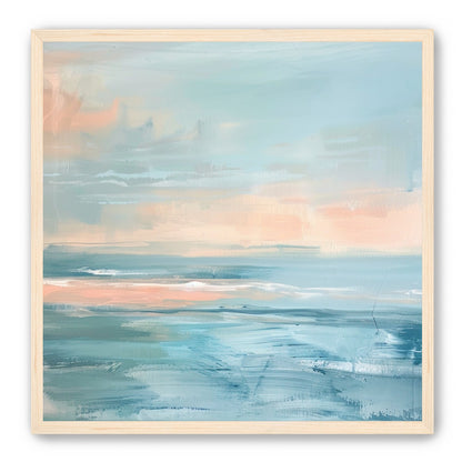 Peach light on blue sea