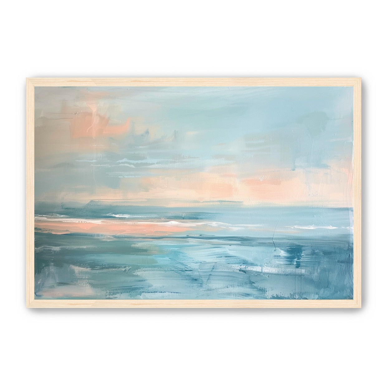Peach light on blue sea