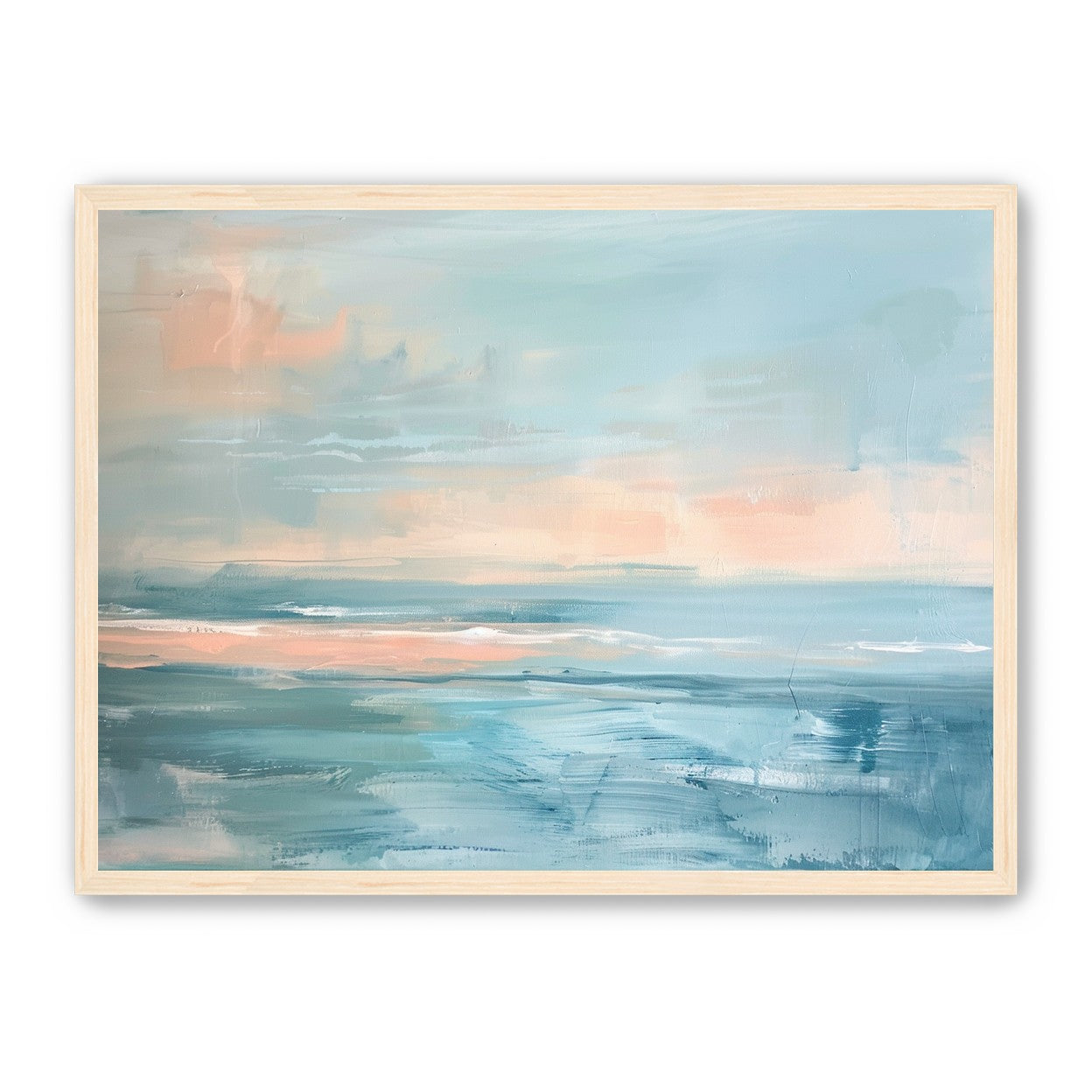 Peach light on blue sea